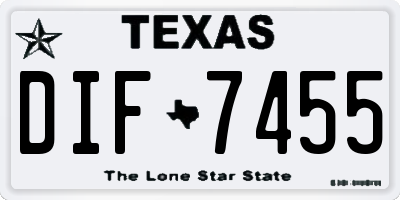 TX license plate DIF7455