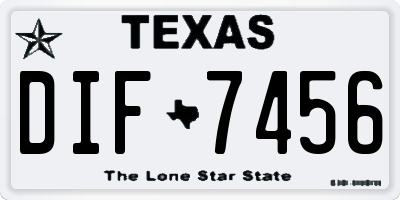 TX license plate DIF7456