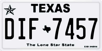 TX license plate DIF7457