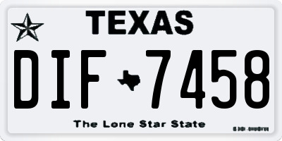 TX license plate DIF7458