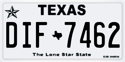 TX license plate DIF7462