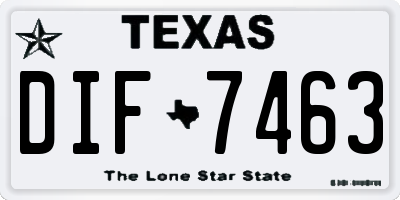 TX license plate DIF7463