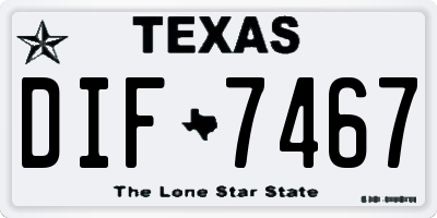 TX license plate DIF7467