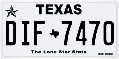 TX license plate DIF7470