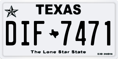 TX license plate DIF7471