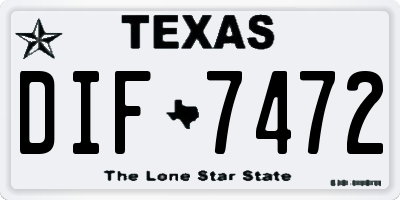 TX license plate DIF7472