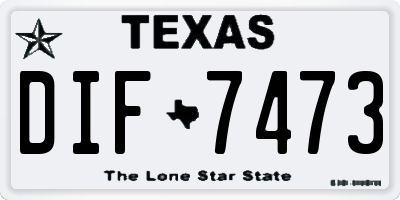 TX license plate DIF7473