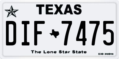 TX license plate DIF7475