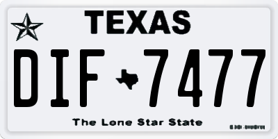 TX license plate DIF7477