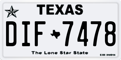 TX license plate DIF7478