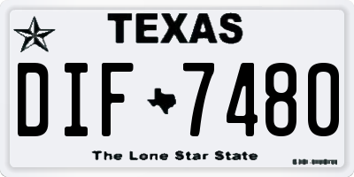 TX license plate DIF7480