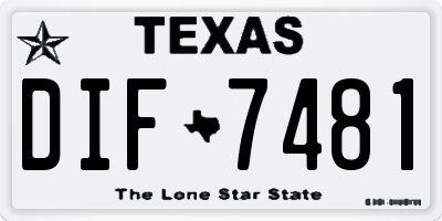 TX license plate DIF7481