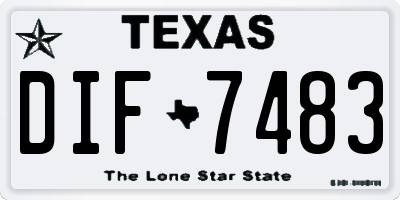 TX license plate DIF7483
