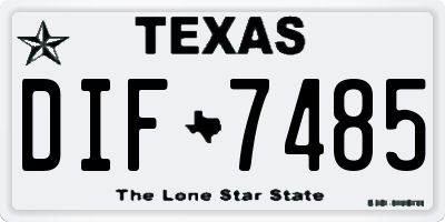 TX license plate DIF7485