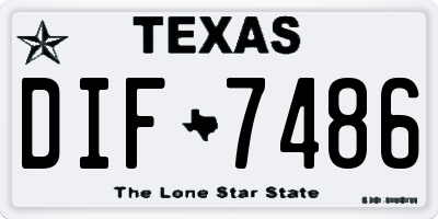 TX license plate DIF7486