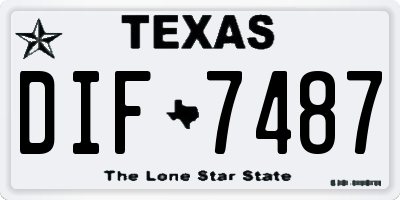 TX license plate DIF7487