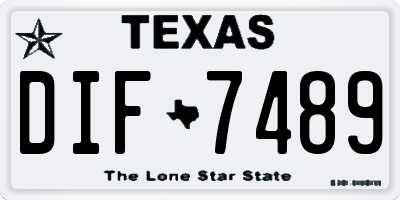 TX license plate DIF7489
