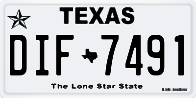 TX license plate DIF7491