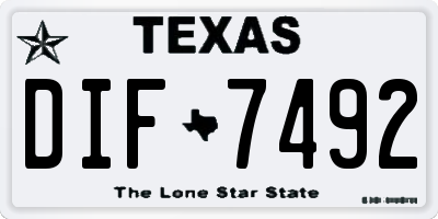 TX license plate DIF7492