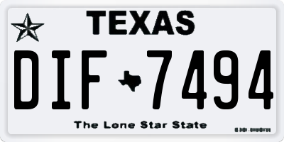TX license plate DIF7494