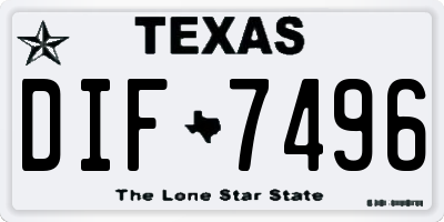 TX license plate DIF7496