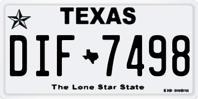 TX license plate DIF7498