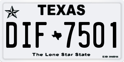 TX license plate DIF7501