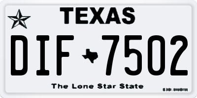TX license plate DIF7502