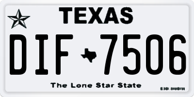 TX license plate DIF7506