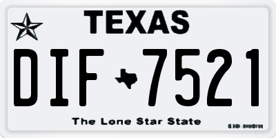 TX license plate DIF7521