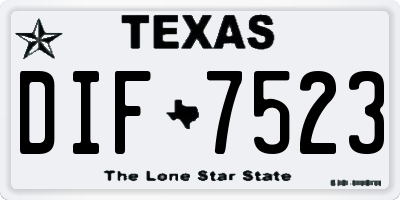 TX license plate DIF7523