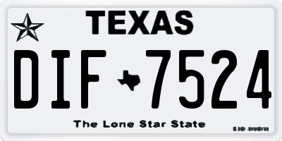 TX license plate DIF7524
