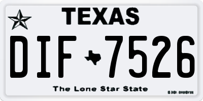 TX license plate DIF7526