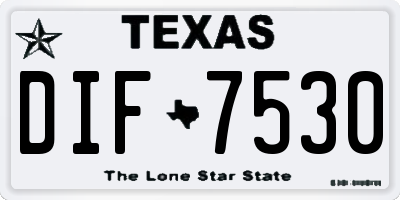 TX license plate DIF7530