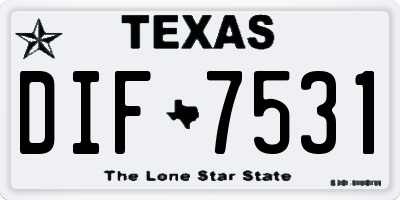 TX license plate DIF7531