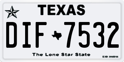 TX license plate DIF7532