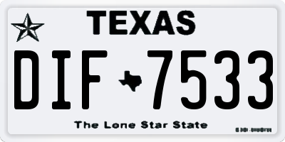 TX license plate DIF7533