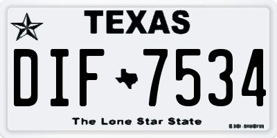 TX license plate DIF7534