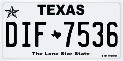 TX license plate DIF7536
