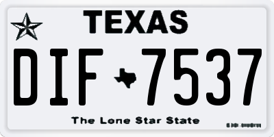 TX license plate DIF7537