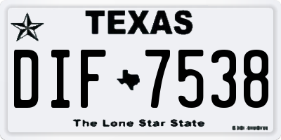TX license plate DIF7538