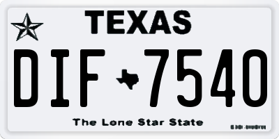 TX license plate DIF7540