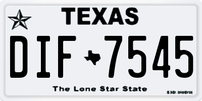 TX license plate DIF7545