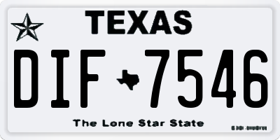 TX license plate DIF7546