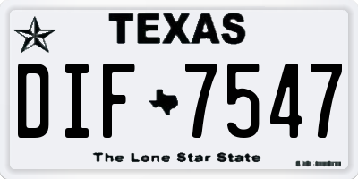 TX license plate DIF7547