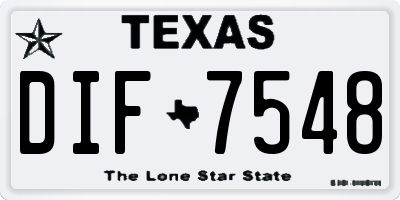 TX license plate DIF7548