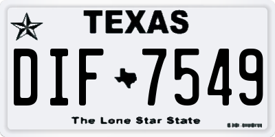TX license plate DIF7549