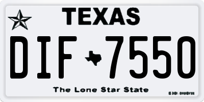 TX license plate DIF7550