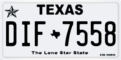 TX license plate DIF7558