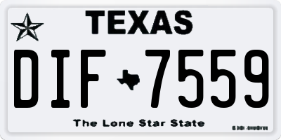 TX license plate DIF7559